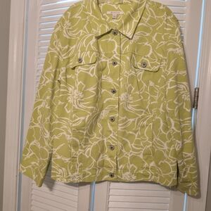 JM Collection Floral Green Jacket